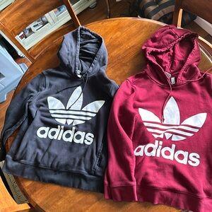 Two Adidas Trefoil Hoodies